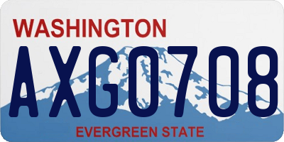 WA license plate AXG0708