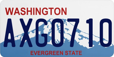 WA license plate AXG0710