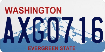 WA license plate AXG0716
