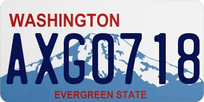 WA license plate AXG0718