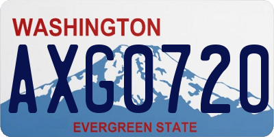 WA license plate AXG0720