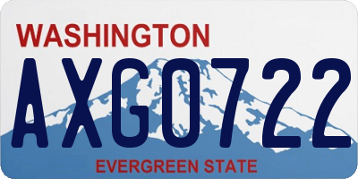 WA license plate AXG0722