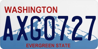 WA license plate AXG0727