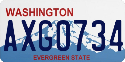 WA license plate AXG0734