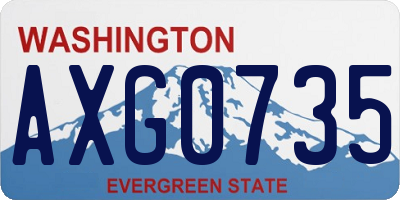WA license plate AXG0735
