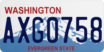WA license plate AXG0758