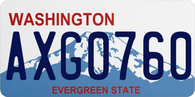 WA license plate AXG0760