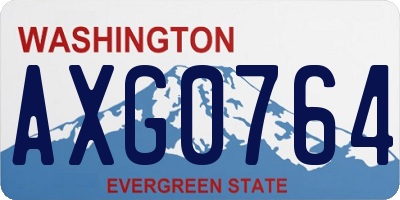 WA license plate AXG0764
