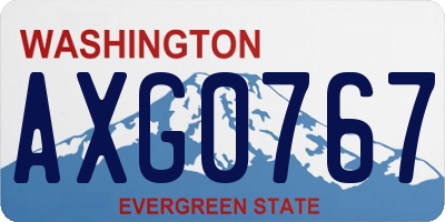WA license plate AXG0767