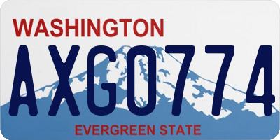 WA license plate AXG0774