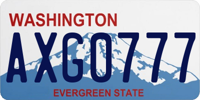 WA license plate AXG0777