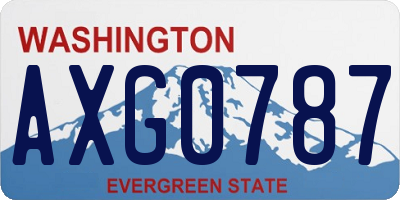 WA license plate AXG0787