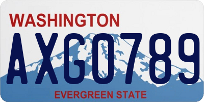 WA license plate AXG0789