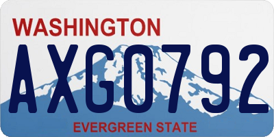 WA license plate AXG0792