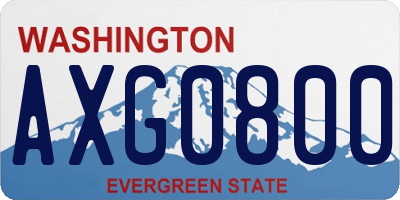 WA license plate AXG0800