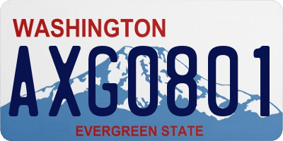 WA license plate AXG0801