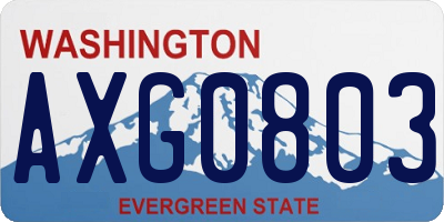 WA license plate AXG0803
