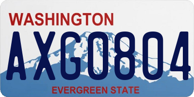 WA license plate AXG0804