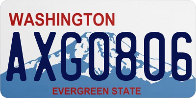WA license plate AXG0806