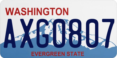 WA license plate AXG0807