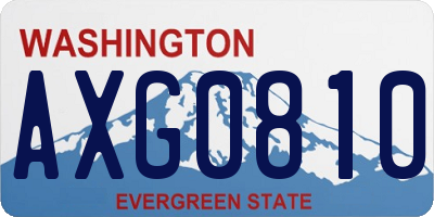 WA license plate AXG0810