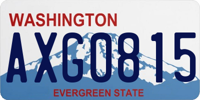 WA license plate AXG0815