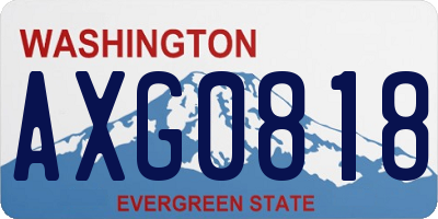WA license plate AXG0818