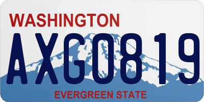 WA license plate AXG0819