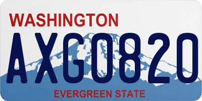 WA license plate AXG0820
