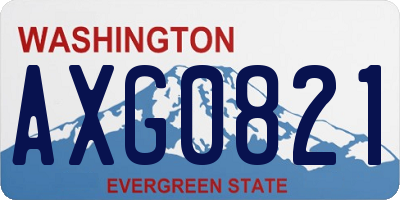WA license plate AXG0821