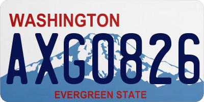WA license plate AXG0826