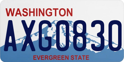 WA license plate AXG0830