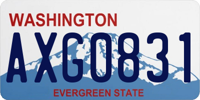 WA license plate AXG0831