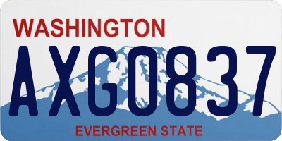 WA license plate AXG0837