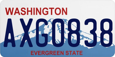 WA license plate AXG0838