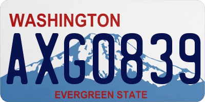 WA license plate AXG0839