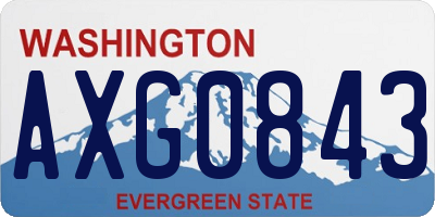 WA license plate AXG0843