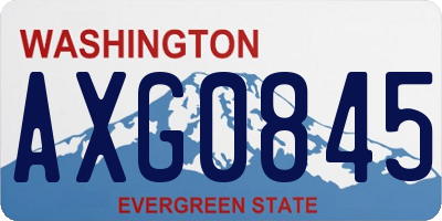 WA license plate AXG0845