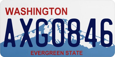 WA license plate AXG0846