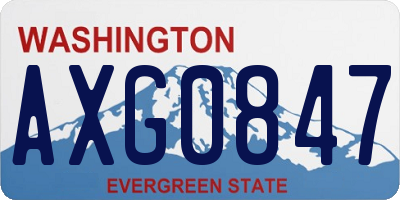 WA license plate AXG0847