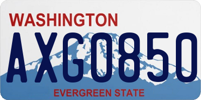 WA license plate AXG0850