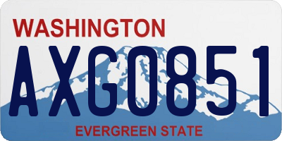 WA license plate AXG0851