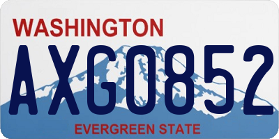 WA license plate AXG0852