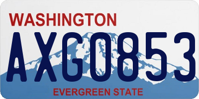 WA license plate AXG0853