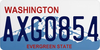 WA license plate AXG0854
