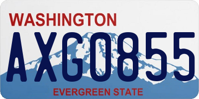 WA license plate AXG0855