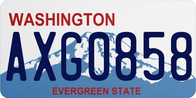 WA license plate AXG0858