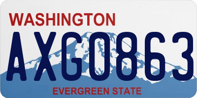 WA license plate AXG0863