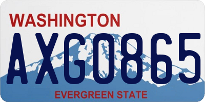 WA license plate AXG0865
