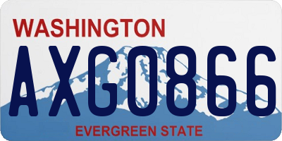WA license plate AXG0866